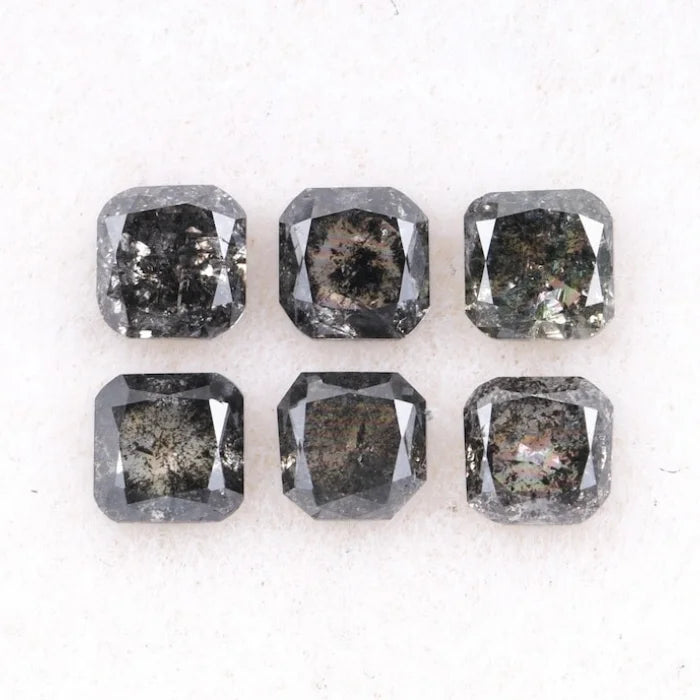 4.50 MM Cushion Cut Salt And Pepper Melee Diamond