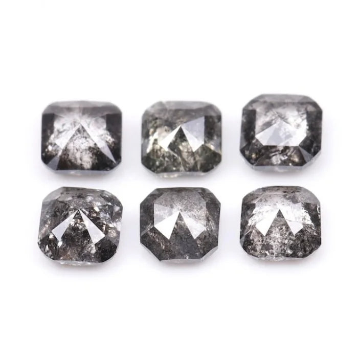 4.50 MM Cushion Cut Salt And Pepper Melee Diamond