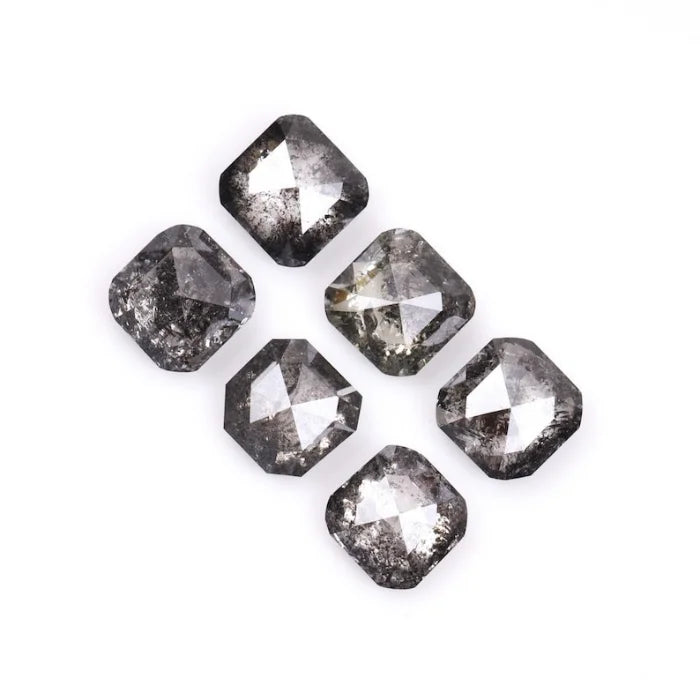 4.50 MM Cushion Cut Salt And Pepper Melee Diamond