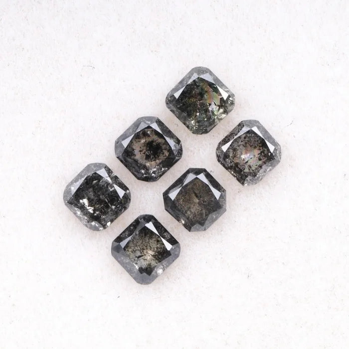4.50 MM Cushion Cut Salt And Pepper Melee Diamond
