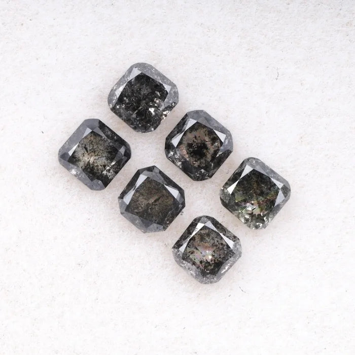 4.50 MM Cushion Cut Salt And Pepper Melee Diamond