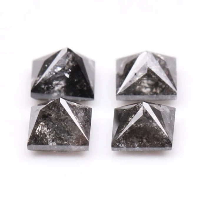 4.50 MM Princess Cut Salt And Pepper Melee Diamond