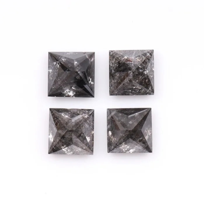 4.50 MM Princess Cut Salt And Pepper Melee Diamond