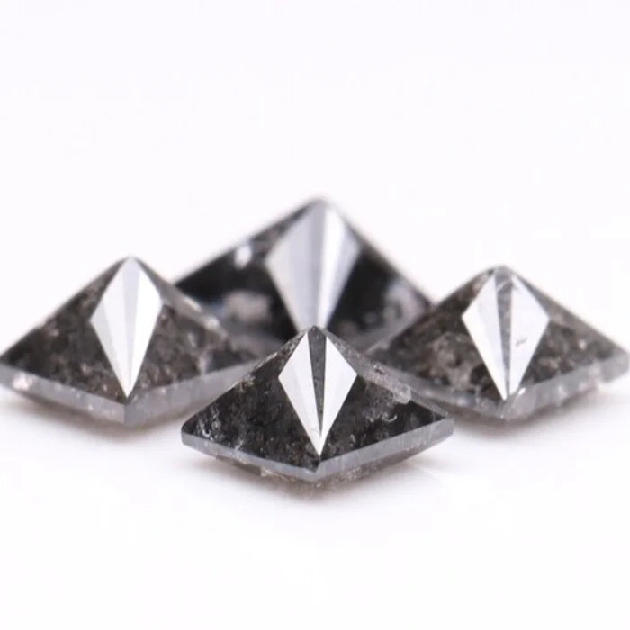4.50 MM Princess Cut Salt And Pepper Melee Diamond