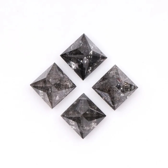 4.50 MM Princess Cut Salt And Pepper Melee Diamond