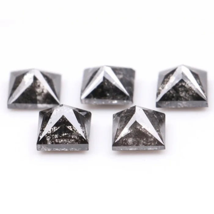 4.75 MM Princess Cut Salt And Pepper Melee Diamond