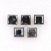 4.75 MM Princess Cut Salt And Pepper Melee Diamond | Minimal Carbon