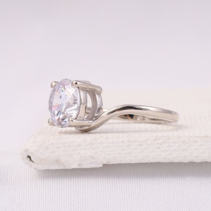 Round Brilliant Cut Tension Set Solitaire Engagement Ring