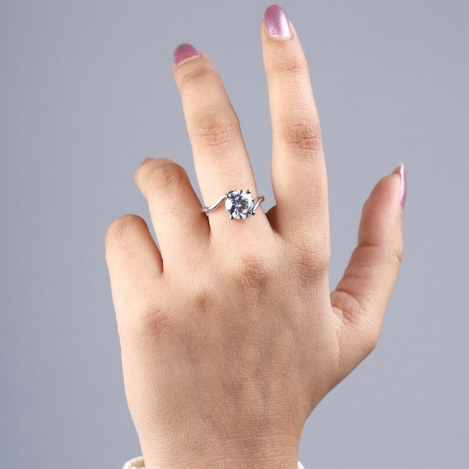 Round Brilliant Cut Tension Set Solitaire Engagement Ring