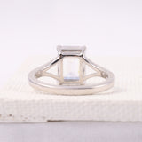 Split Shank Emerald Cut Lab Diamond Engagement Ring