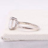 Split Shank Emerald Cut Lab Diamond Engagement Ring