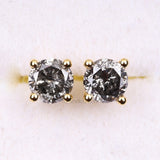 Solitaire Stud Pair - Minimal Carbon