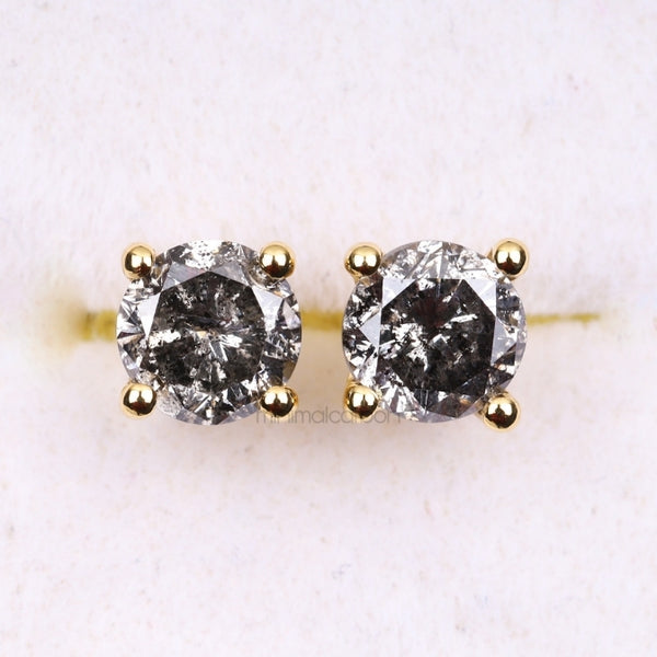 Solitaire Stud Pair - Minimal Carbon