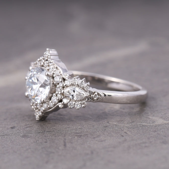 Round Brilliant Cut Halo Engagement Ring
