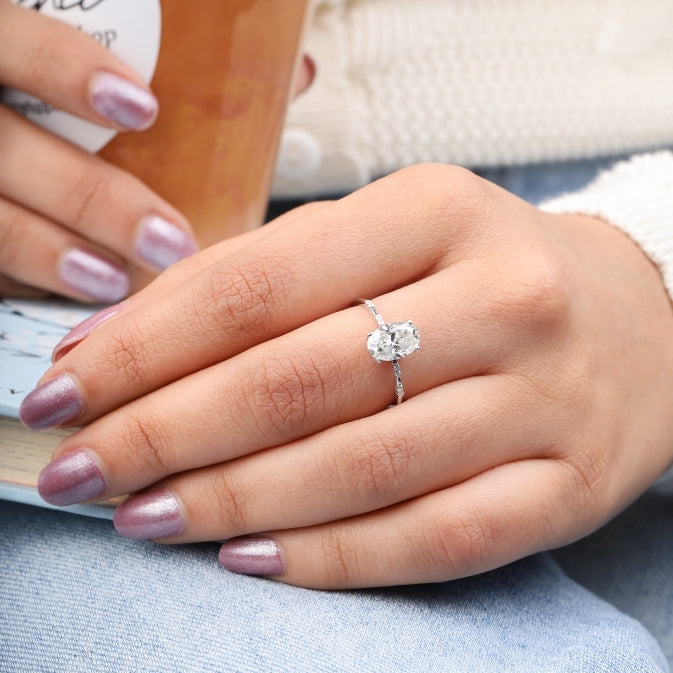 Oval Lab Diamond Engagement Ring – Timeless Wedding Ring for Women