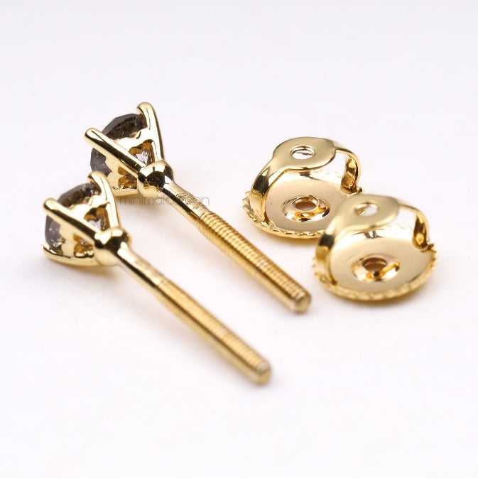 Solitaire Stud Pair - Minimal Carbon