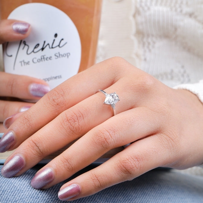 Pear Cut Lab-Grown Diamond Wedding Ring