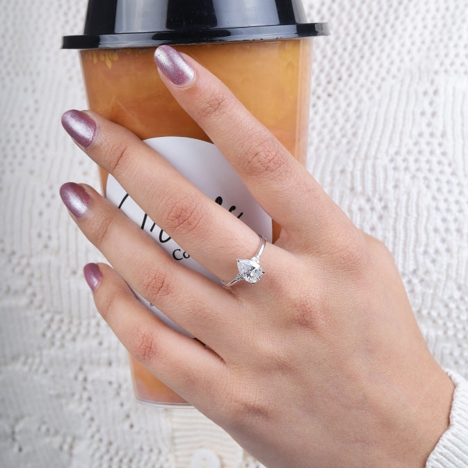 Pear Lab Diamond Engagement Ring