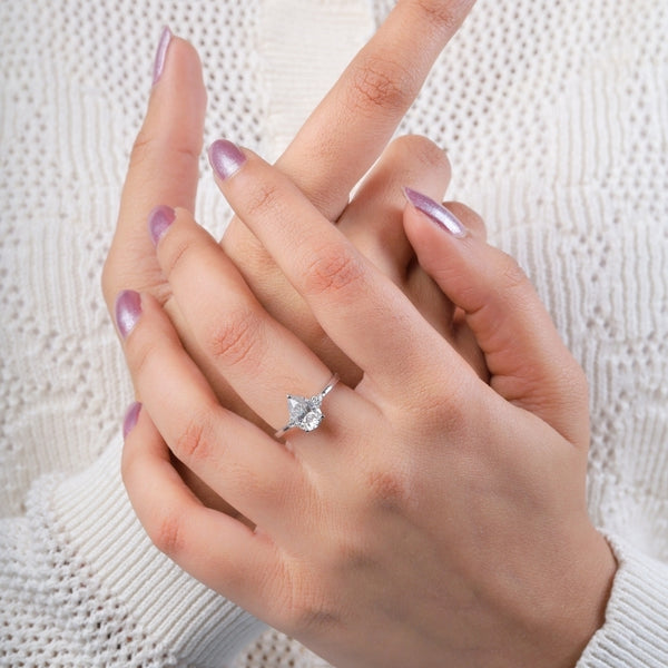 Pear Cut Lab-Grown Diamond Wedding Ring