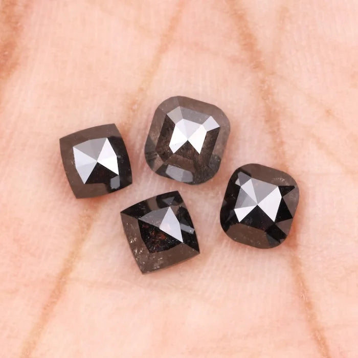 5.00 MM Cushion Cut Salt And Pepper Melee Diamond