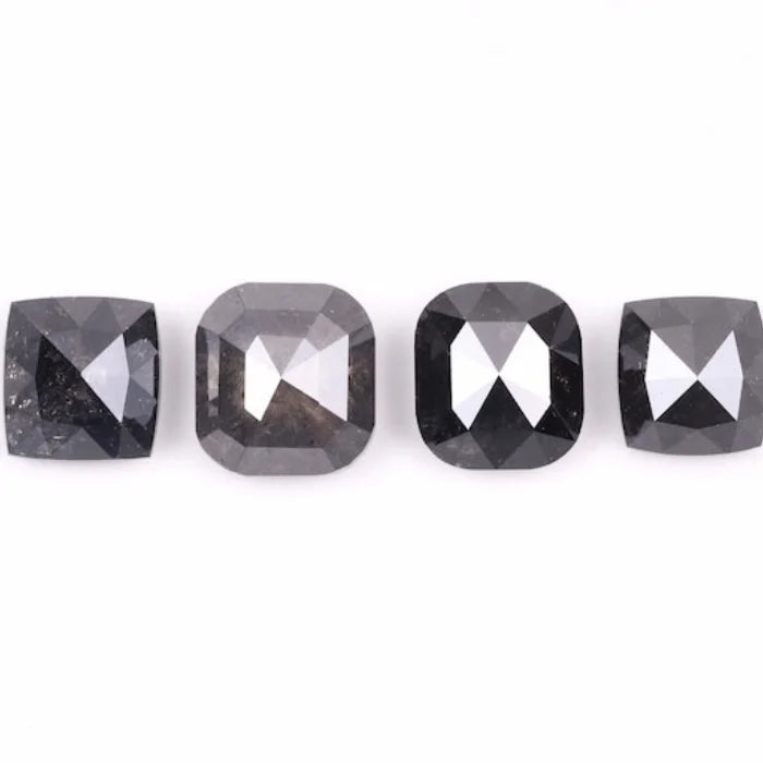 5.00 MM Cushion Cut Salt And Pepper Melee Diamond