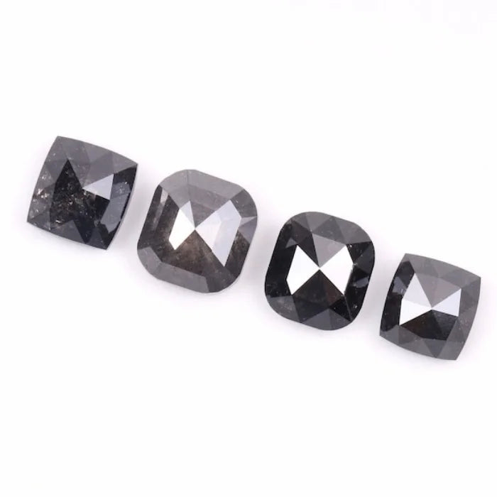 5.00 MM Cushion Cut Salt And Pepper Melee Diamond
