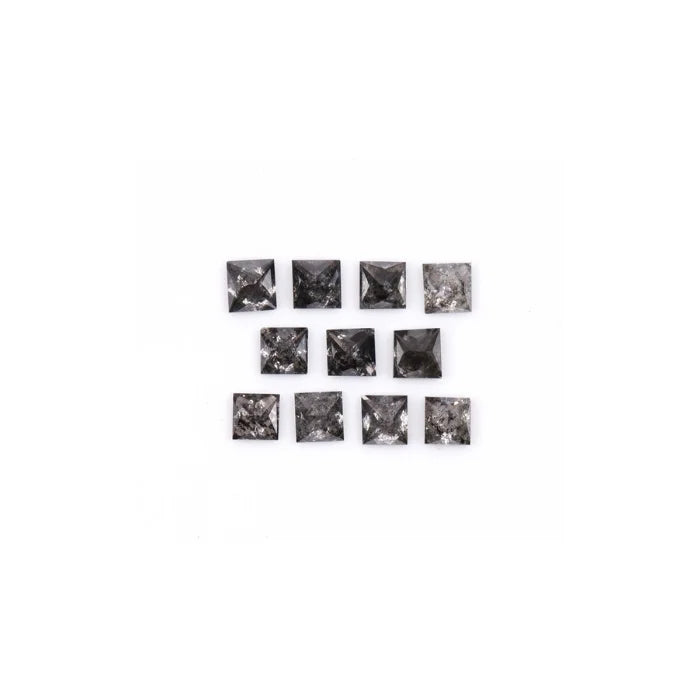 1.50 MM Princess Cut Salt And Pepper Melee Diamond