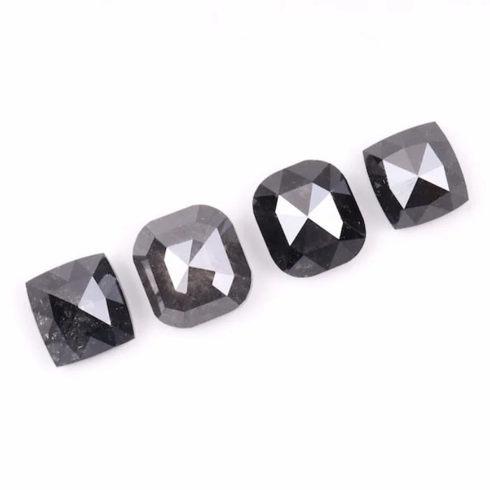 5.00 MM Cushion Cut Salt And Pepper Melee Diamond