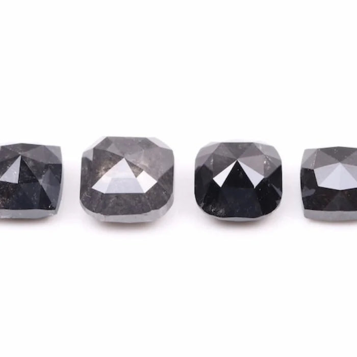 5.00 MM Cushion Cut Salt And Pepper Melee Diamond