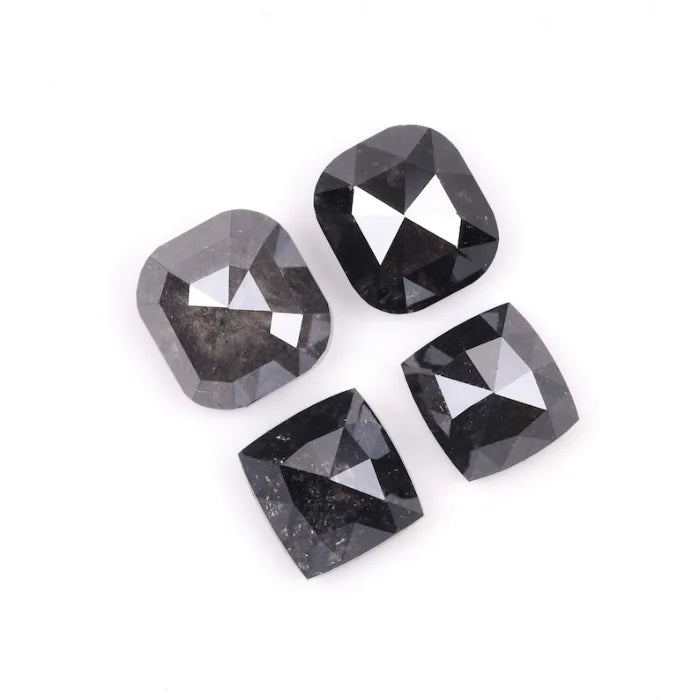 5.00 MM Cushion Cut Salt And Pepper Melee Diamond