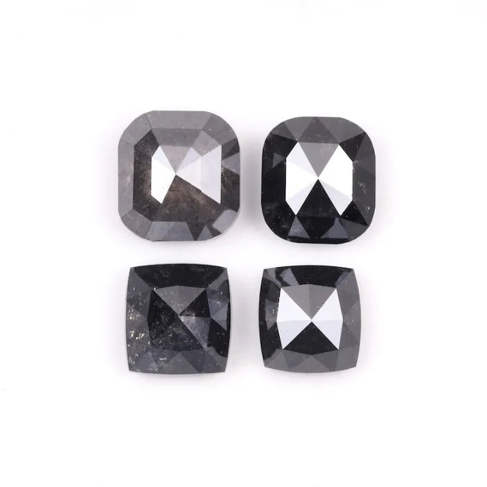 5.00 MM Cushion Cut Salt And Pepper Melee Diamond
