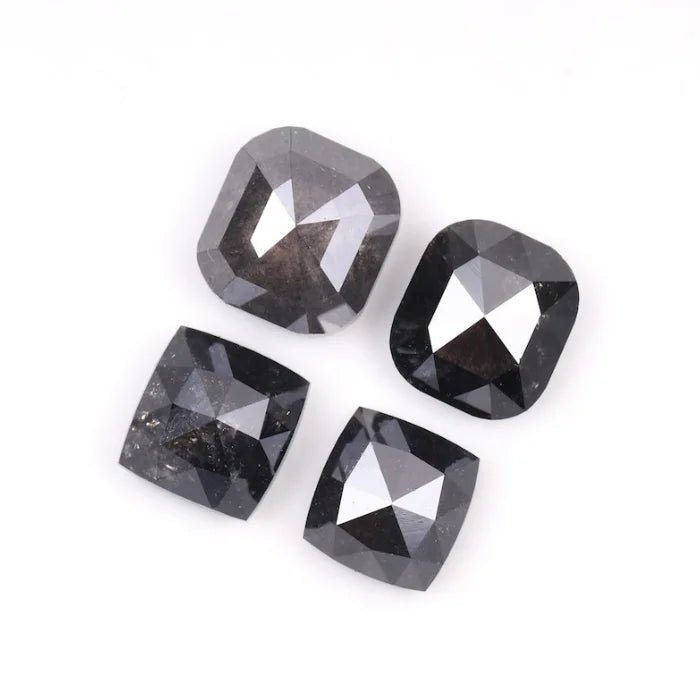 5.00 MM Cushion Cut Salt And Pepper Melee Diamond