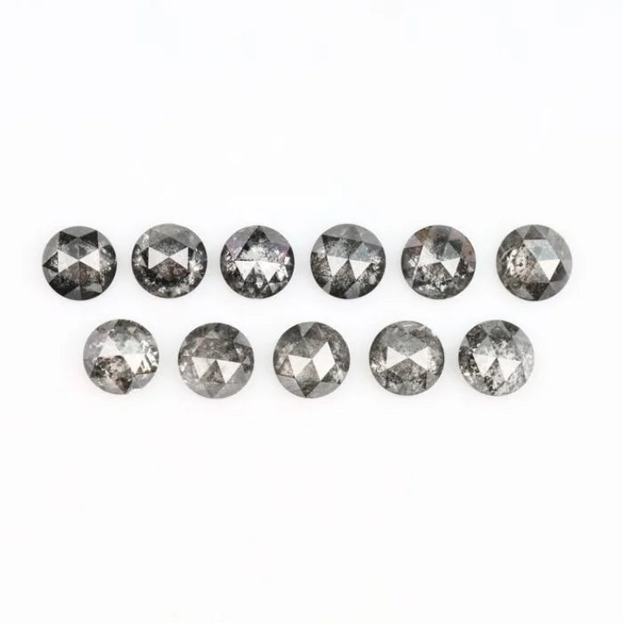 5.00 MM Round Rose Cut Salt & Pepper Melee Diamond
