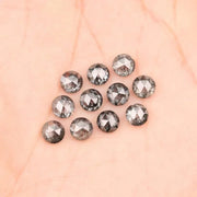 5.00 MM Round Rose Cut Salt & Pepper Melee Diamond - Minimal Carbon