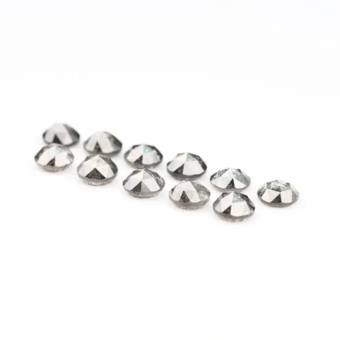 5.00 MM Round Rose Cut Salt & Pepper Melee Diamond