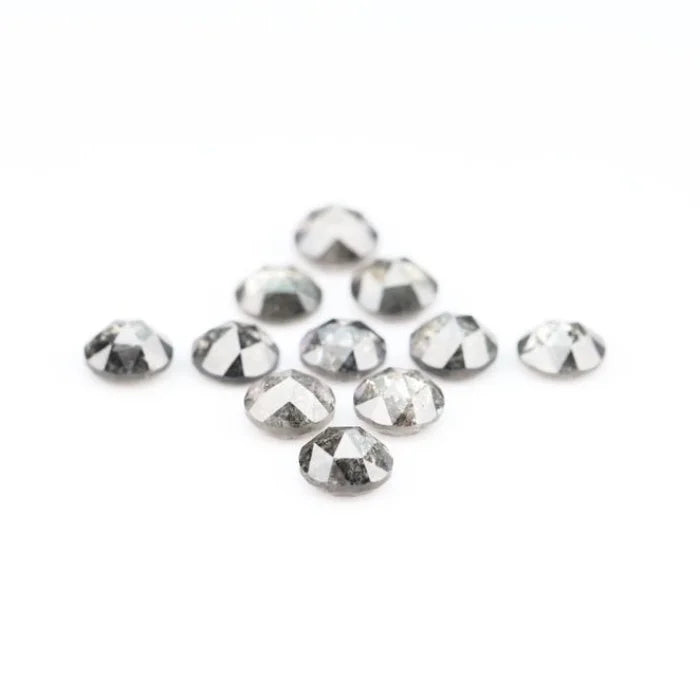 5.00 MM Round Rose Cut Salt & Pepper Melee Diamond