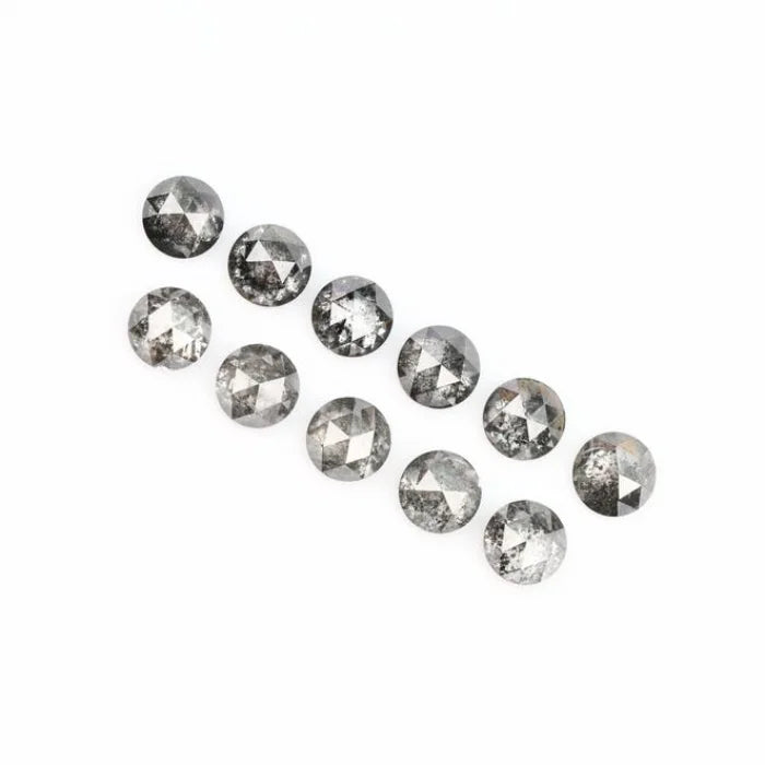 5.00 MM Round Rose Cut Salt & Pepper Melee Diamond