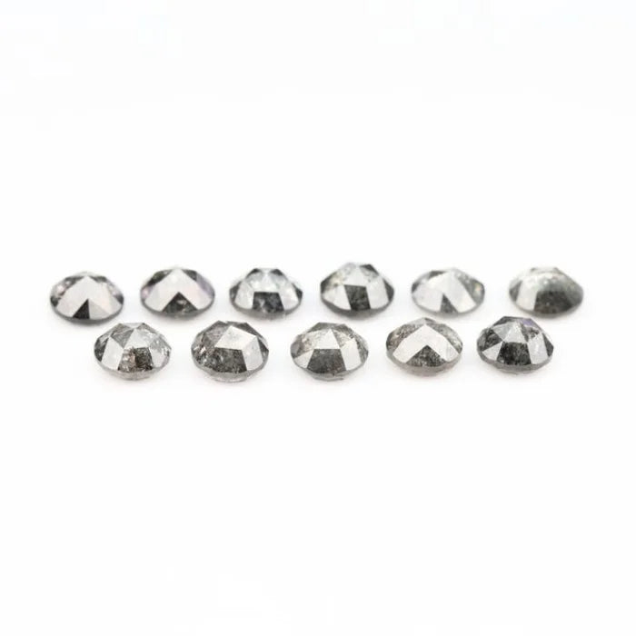 5.00 MM Round Rose Cut Salt & Pepper Melee Diamond
