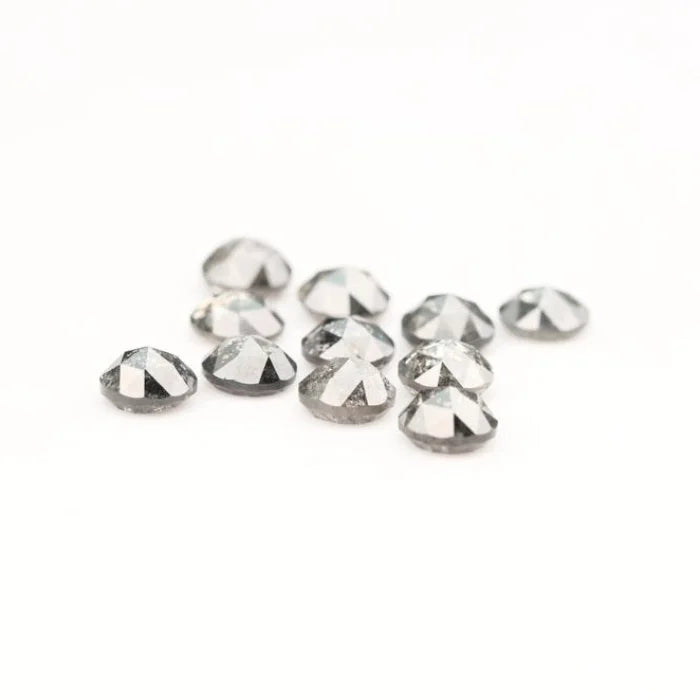 5.00 MM Round Rose Cut Salt & Pepper Melee Diamond