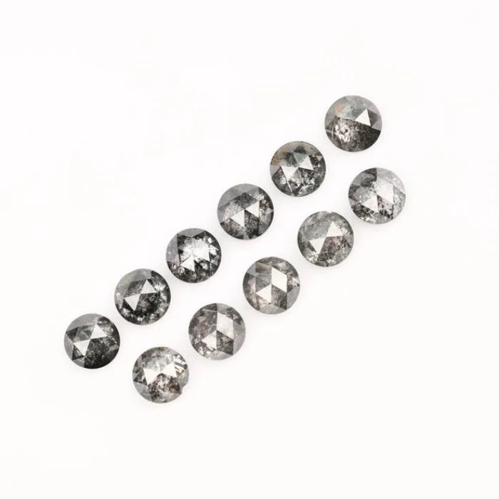 5.00 MM Round Rose Cut Salt & Pepper Melee Diamond