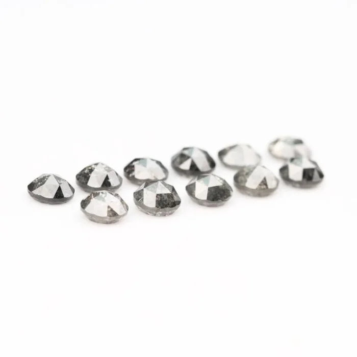 5.00 MM Round Rose Cut Salt & Pepper Melee Diamond
