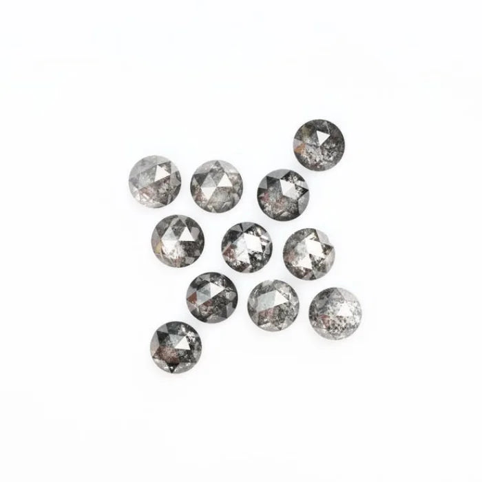 5.00 MM Round Rose Cut Salt & Pepper Melee Diamond