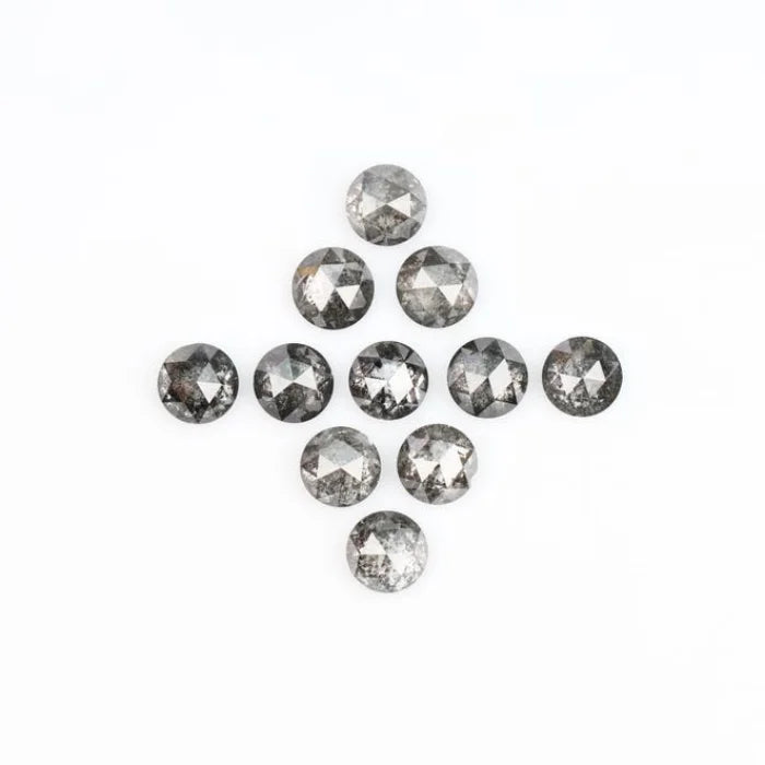 5.00 MM Round Rose Cut Salt & Pepper Melee Diamond