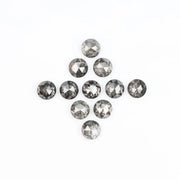 5.00 MM Round Rose Cut Salt & Pepper Melee Diamond - Minimal Carbon