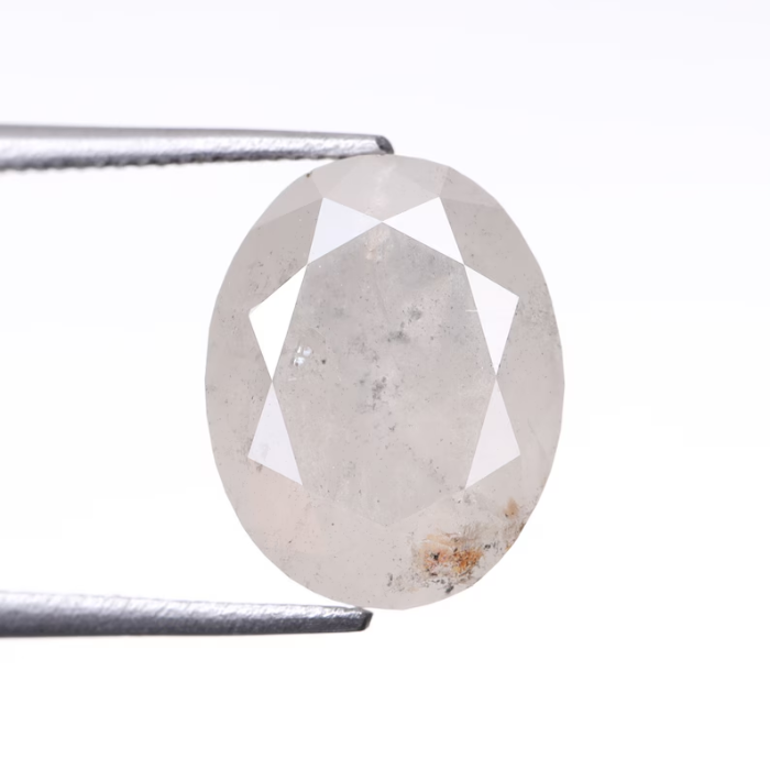 5.04 CT Oval Cut Natural Salt And Pepper Diamond