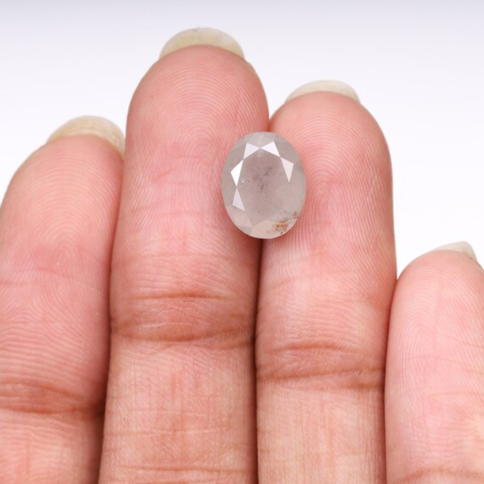 5.04 CT Oval Cut Natural Salt And Pepper Diamond