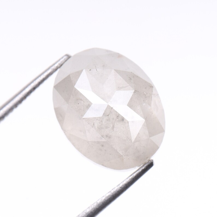 5.04 CT Oval Cut Natural Salt And Pepper Diamond