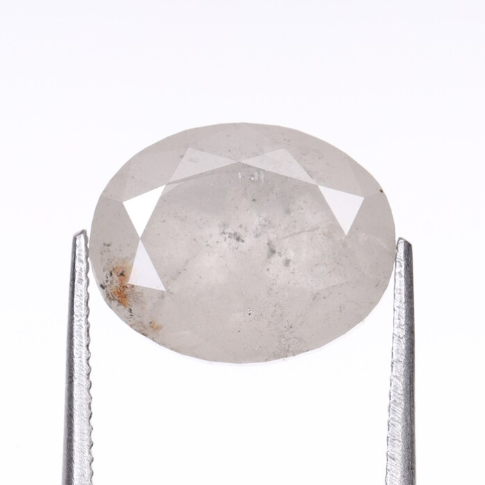 5.04 CT Oval Cut Natural Salt And Pepper Diamond