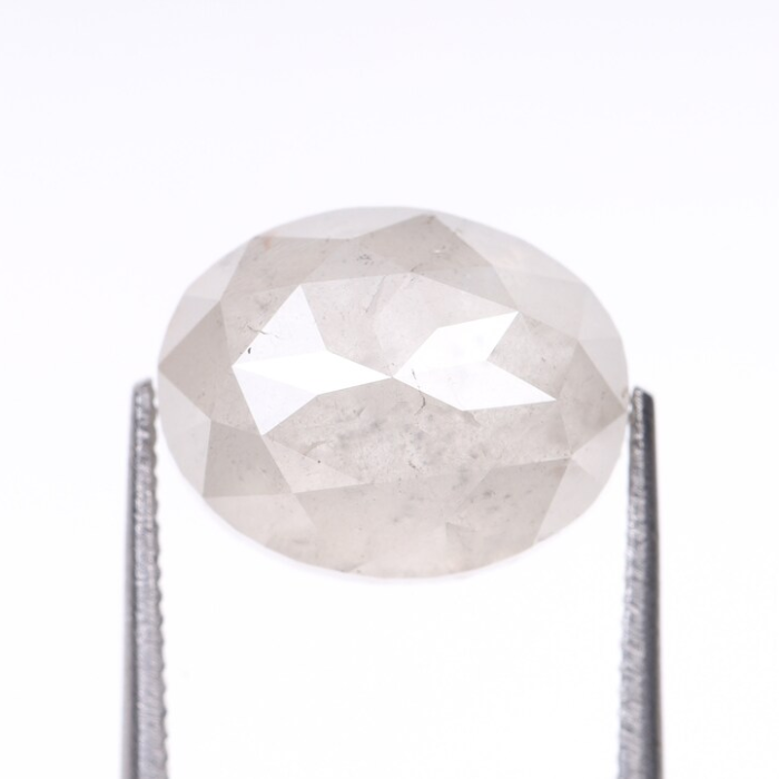 5.04 CT Oval Cut Natural Salt And Pepper Diamond