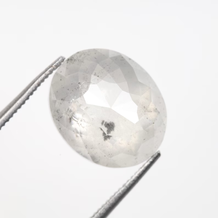 5.08 CT Oval Cut Salt and Pepper Natural Diamond